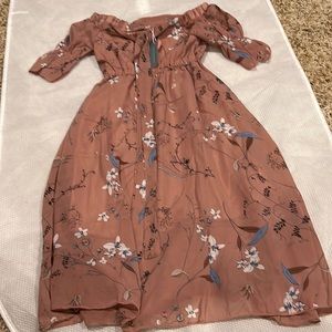 Bailey’s blossoms Halter off shoulder maxi dress NWT 3T